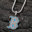 Luminous Letter B Copper Gold Plated Inlaid Pendant