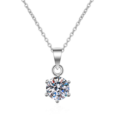 Women Round Cut Moissanite Pendant Necklace