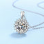 Women Moissanite Pendant Silver Chain Sunflower Diamond Necklace