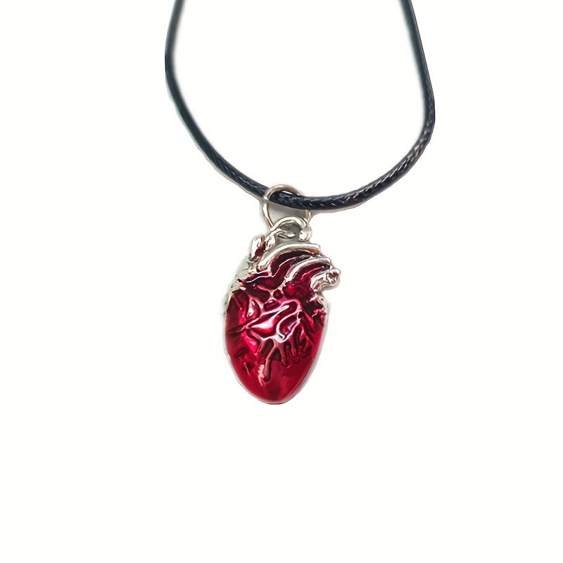 Y2K Gothic Red Heart Pendant Necklace