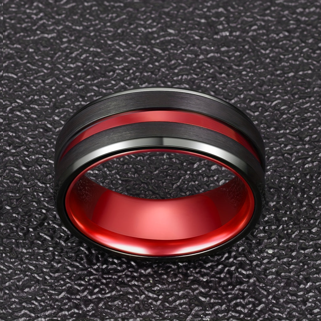 Black-Plated Tungsten Ring