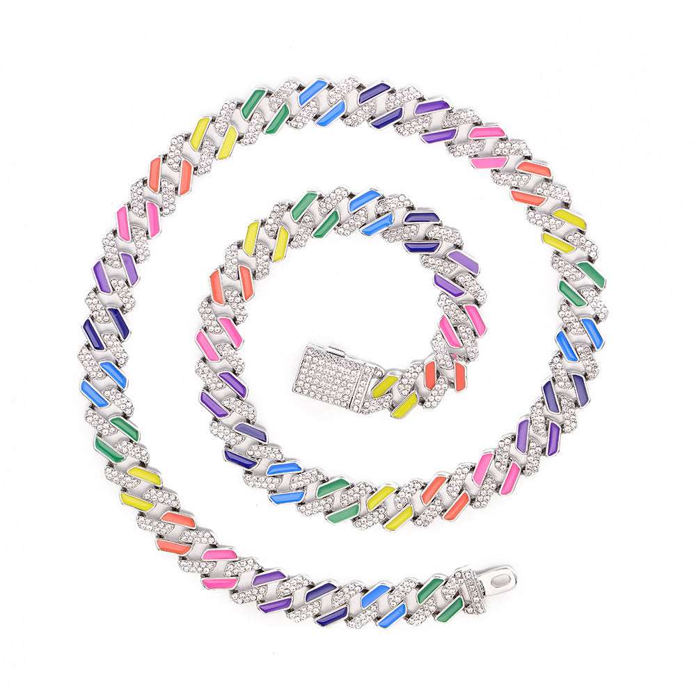 Colorful Rhinestone Hollow Necklace