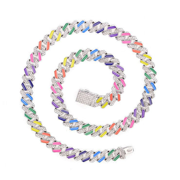 Colorful Rhinestone Hollow Necklace