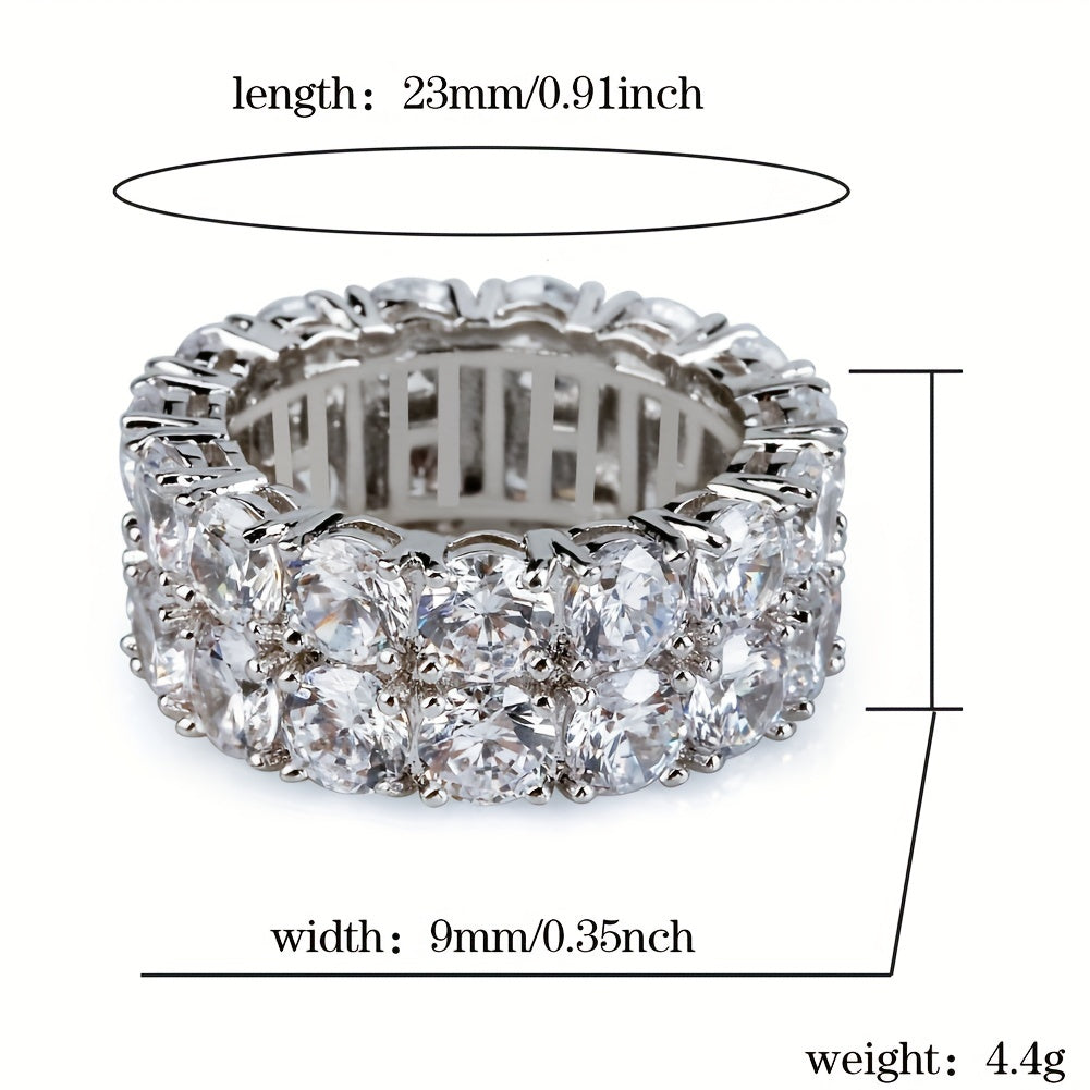 Iced Out Diamond Eternity Wedding Ring