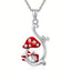 Red Mushroom Frog Inlaid Zircon Necklace