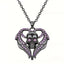 Gothic Skull Head Angel Wings Pendant Necklace