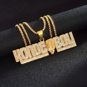 Full Of Diamond Letter Pendant Necklace