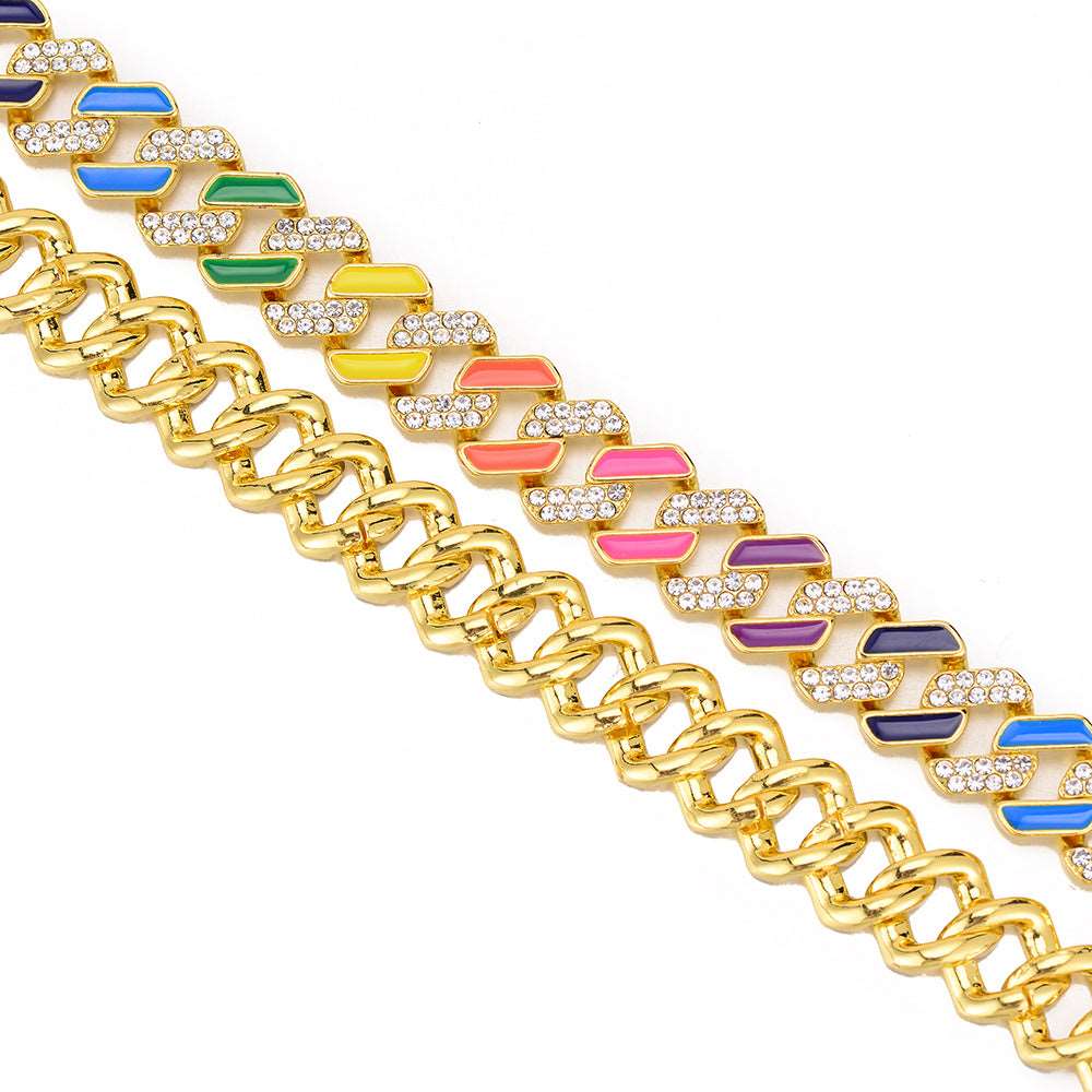 Colorful Rhinestone Hollow Necklace