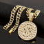 Men's Rhinestone Cuban Chain Pendant  Necklace