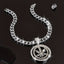 Silvery Rotate Leaves Pendant Necklace Chain