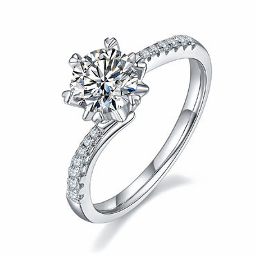 Women Moissanite Engagement Wedding Ring