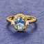 Blue Golden Plated Zircon Ring