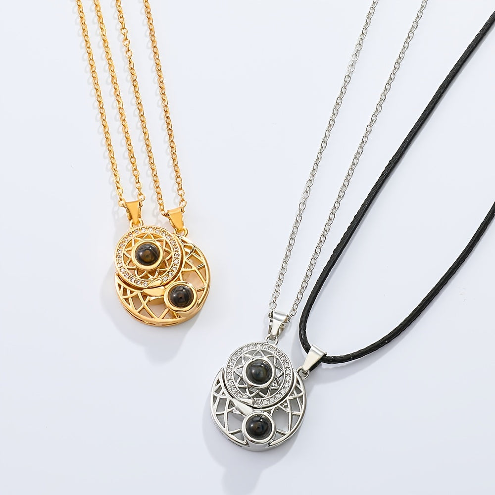 Sun And Moon Magnetic Couple Necklace