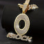 Punk Rhinestone OBLOCK Letter Pendant Necklace