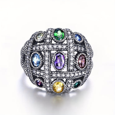 Men's 1pc 925 Sterling Boho Style Twist Ring