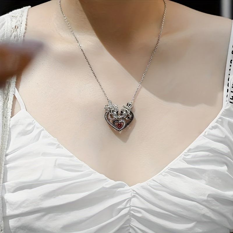 Gothic Skull Heart Shaped Clavicle Halloween Necklace