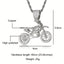 Hip Hop Copper Inlaid Zircon Off-Road Motorcycle Pendant Necklace