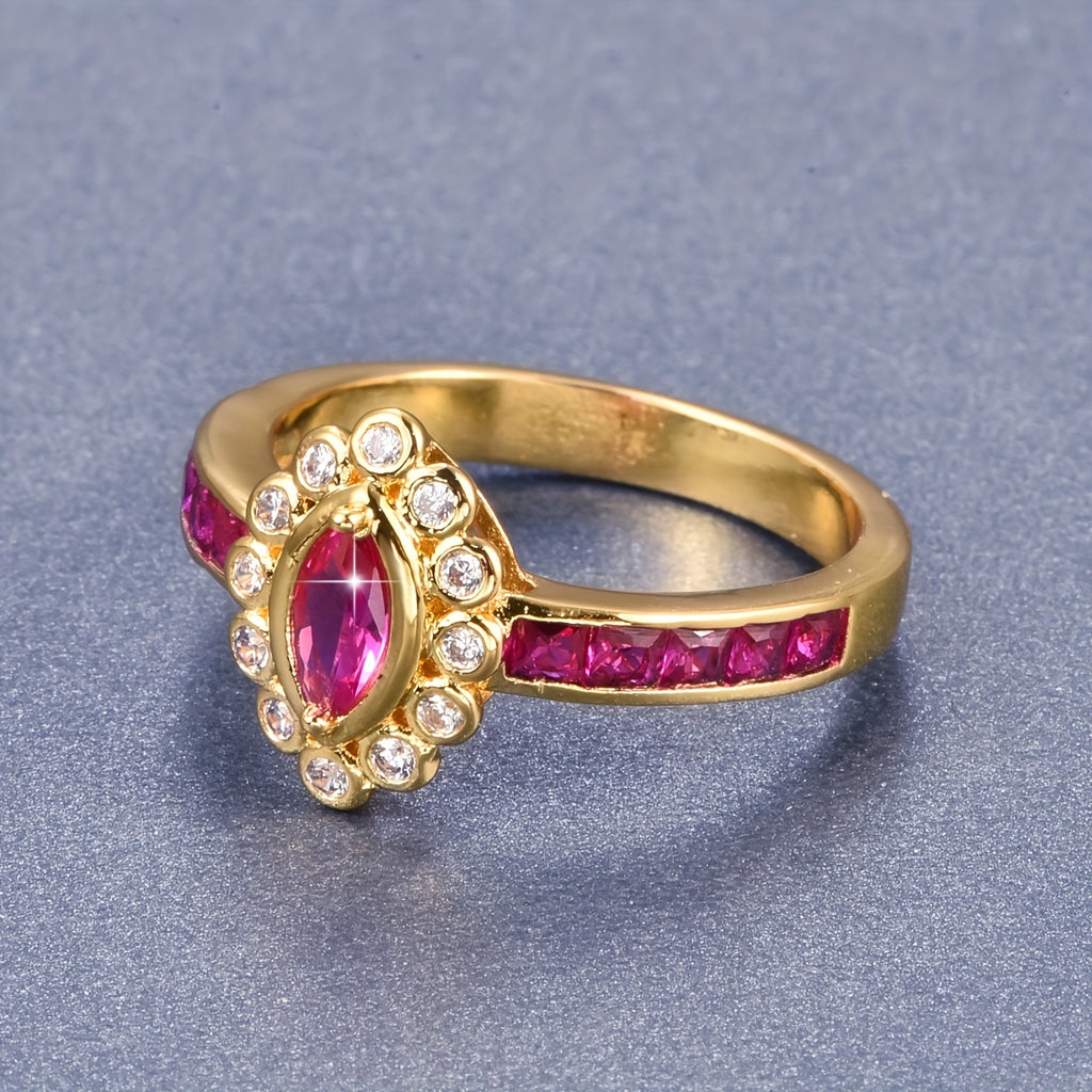 Vintage Light Luxury Zircon Marquise Ring