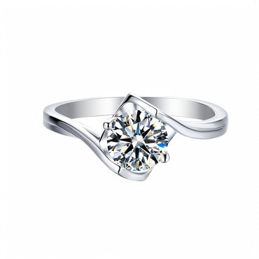 Women Brilliant Shape Classic Moissanite Engagement Wedding Party Ring