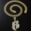 Name Initial "B" Rhinestone Studded Cuban Link Chain Necklace