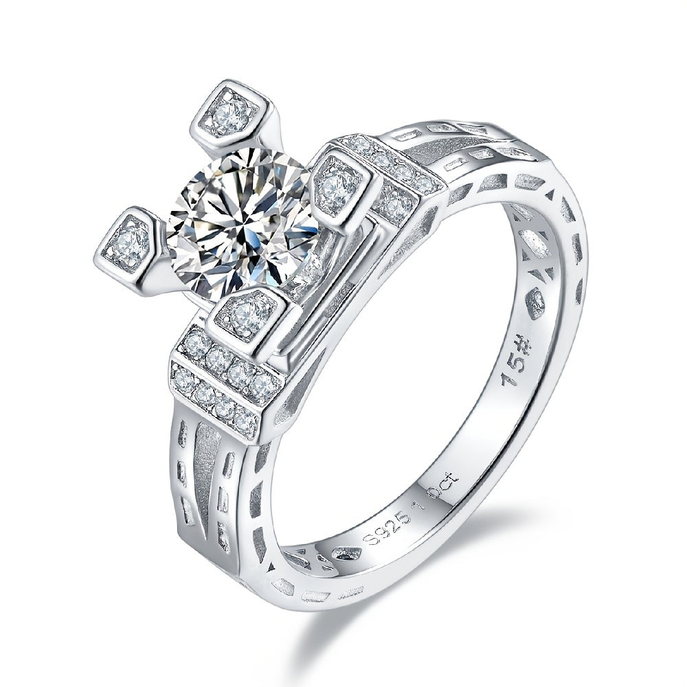 Women Moissanite Finger Ring Anniversary Engagement Wedding Ring