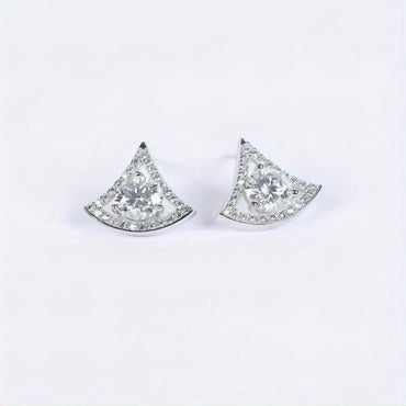 Women 2pcs Triangle Moissanite Earrings 925 Sterling Silvery