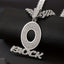 Punk Rhinestone OBLOCK Letter Pendant Necklace
