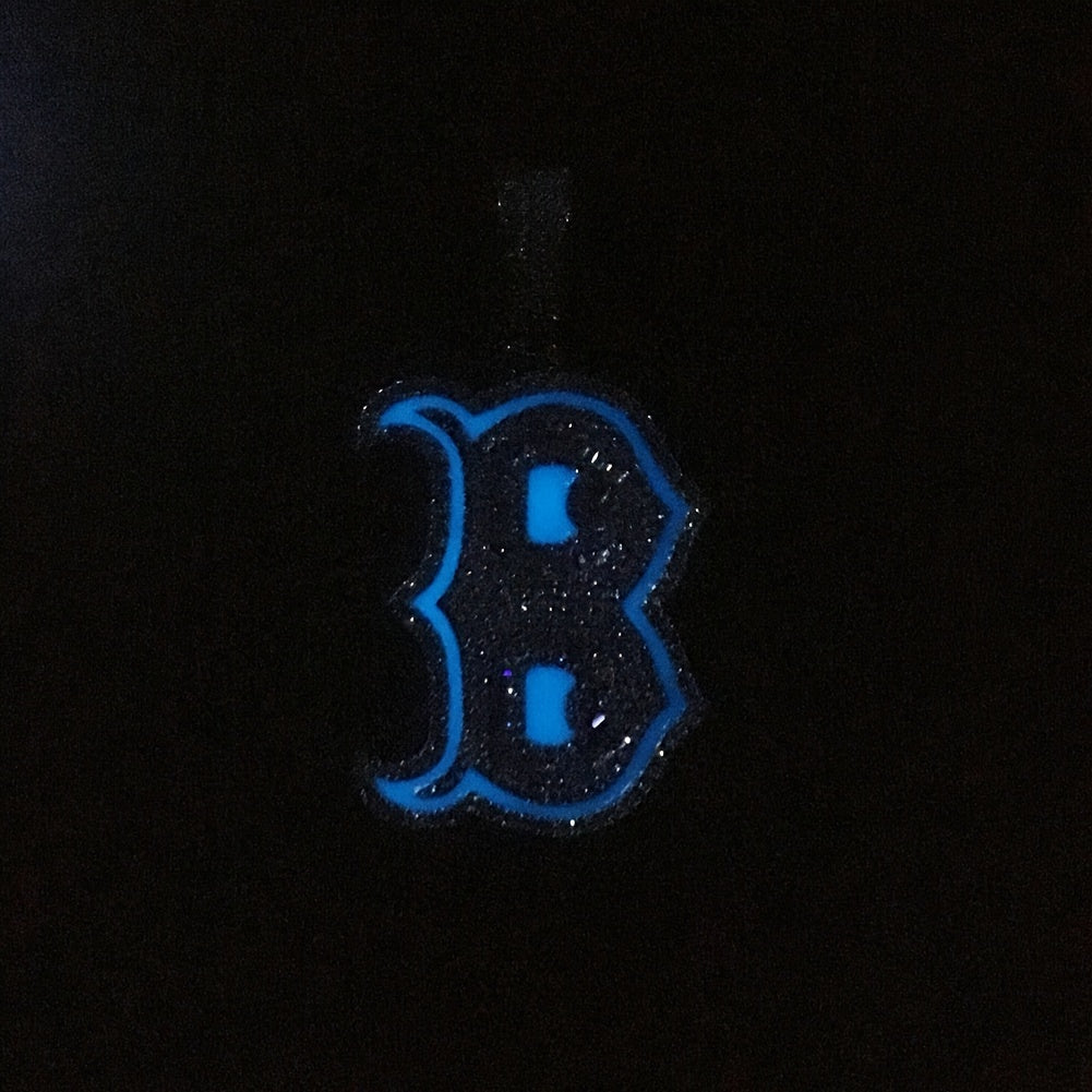 Luminous Letter B Copper Gold Plated Inlaid Pendant