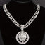 Rhinestone Lion Pendant With Tennis Chain Necklace