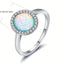 April-birthstones Round Cut Opal Finger Ring