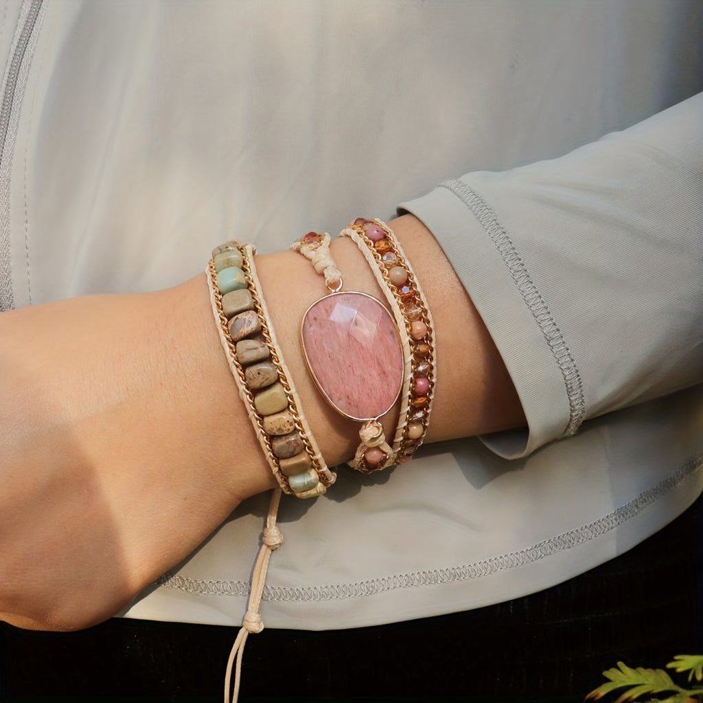 Handwoven Boho-Style Braided Wrap Bracelet