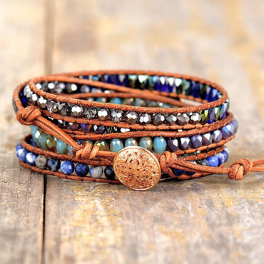 Ocean Blue Lapis Lazuli Wrap Bracelet