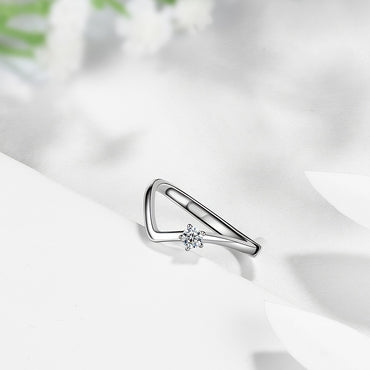 Moissanite Round Ring