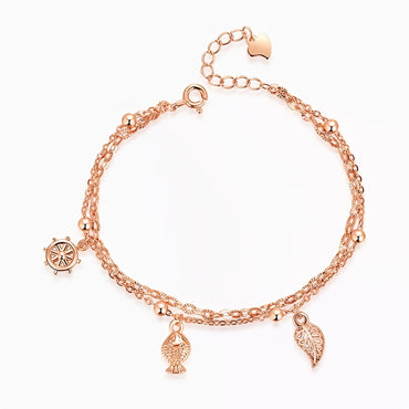 Sailor Fish Leaf Pendant Bracelet