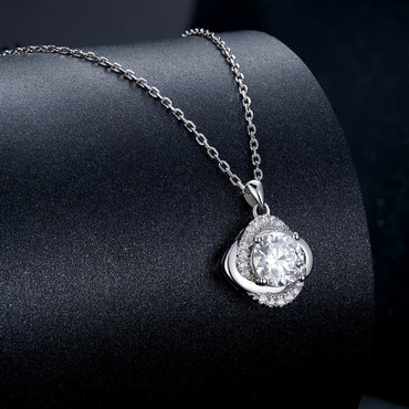 Zircon Surround Pendant Necklace