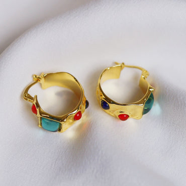 Multicolored Hoop Earrings