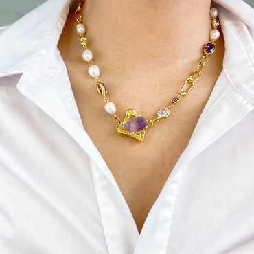 Asymmetric Amethyst Butterfly Set