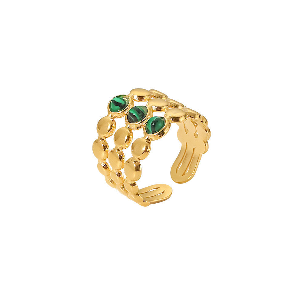 Green Malachite Open Ring¡¸Free the same series bracelet¡¹