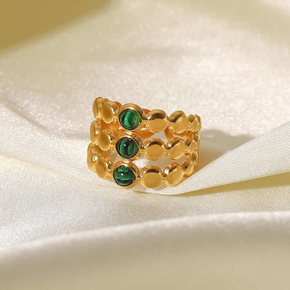 Green Malachite Open Ring¡¸Free the same series bracelet¡¹