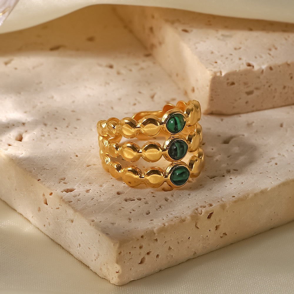 Green Malachite Open Ring¡¸Free the same series bracelet¡¹