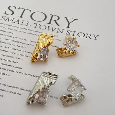 Crinkled Hard Candy Wrapper Stud Earrings