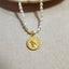 Portrait Gold Coin Freshwater Pearl Necklace