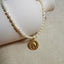 Portrait Gold Coin Freshwater Pearl Necklace