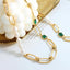 Green Zircon Pearl Stitching Chunky Necklace