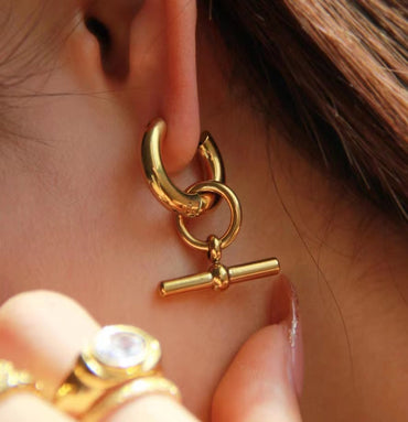 T Stick Pendant Earrings