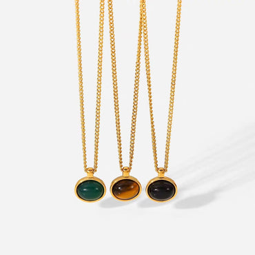 Stone Gem Pendant Necklace