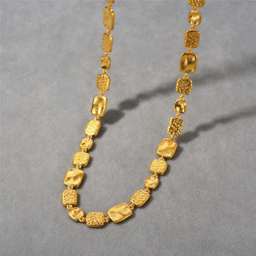 Irregular Frosted Square Choker Necklace