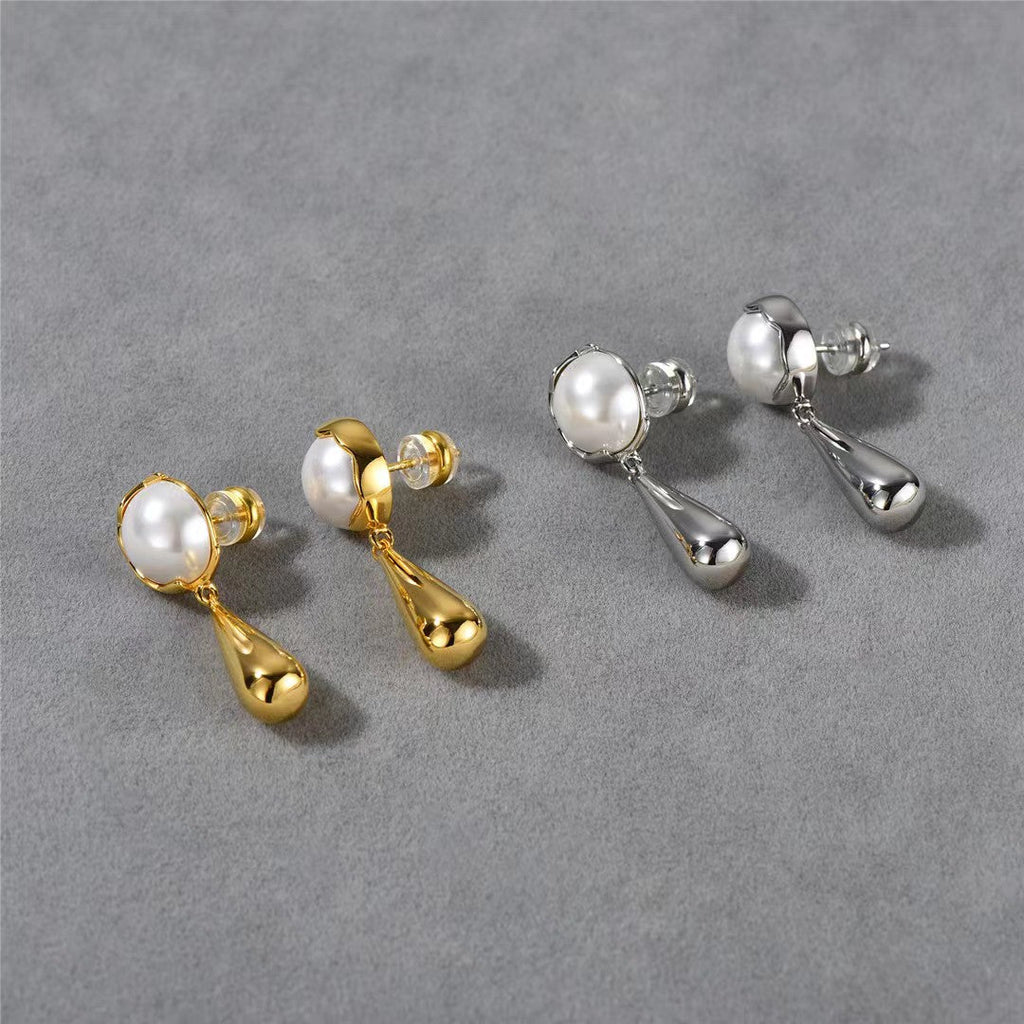 Embellished Pearl Teardrop Earrings