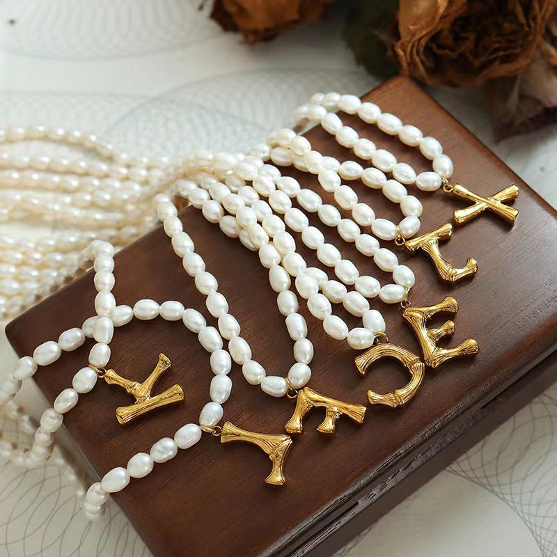 Freshwater Pearl Alphabet Necklace