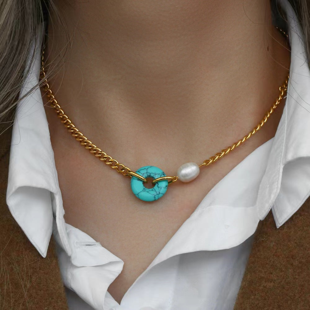 Cuban Chain Hoop Necklace